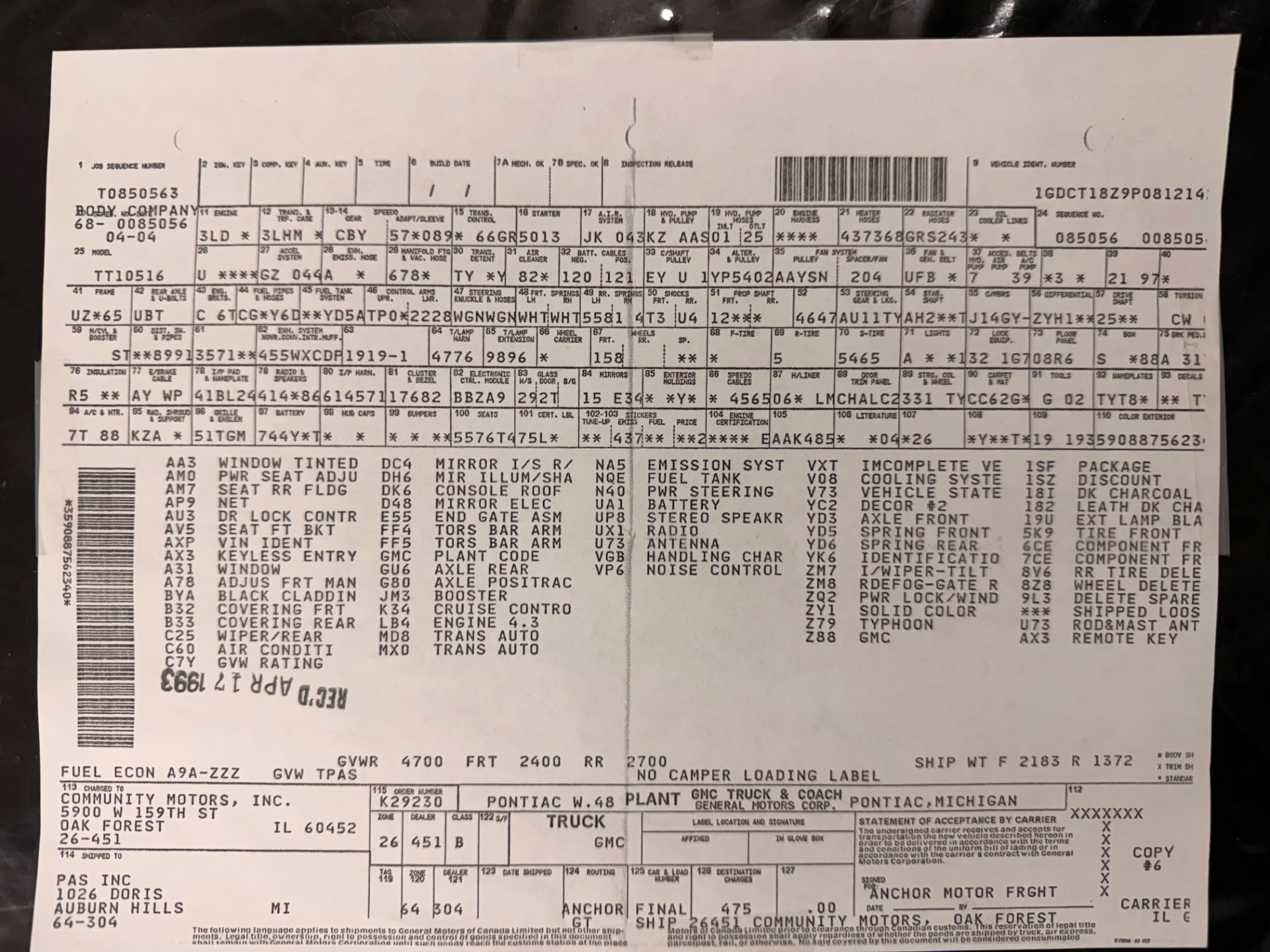 Used 1993 GMC Typhoon - TURBOCHARGED - RARE SUV -SEE VIDEO | Mundelein, IL