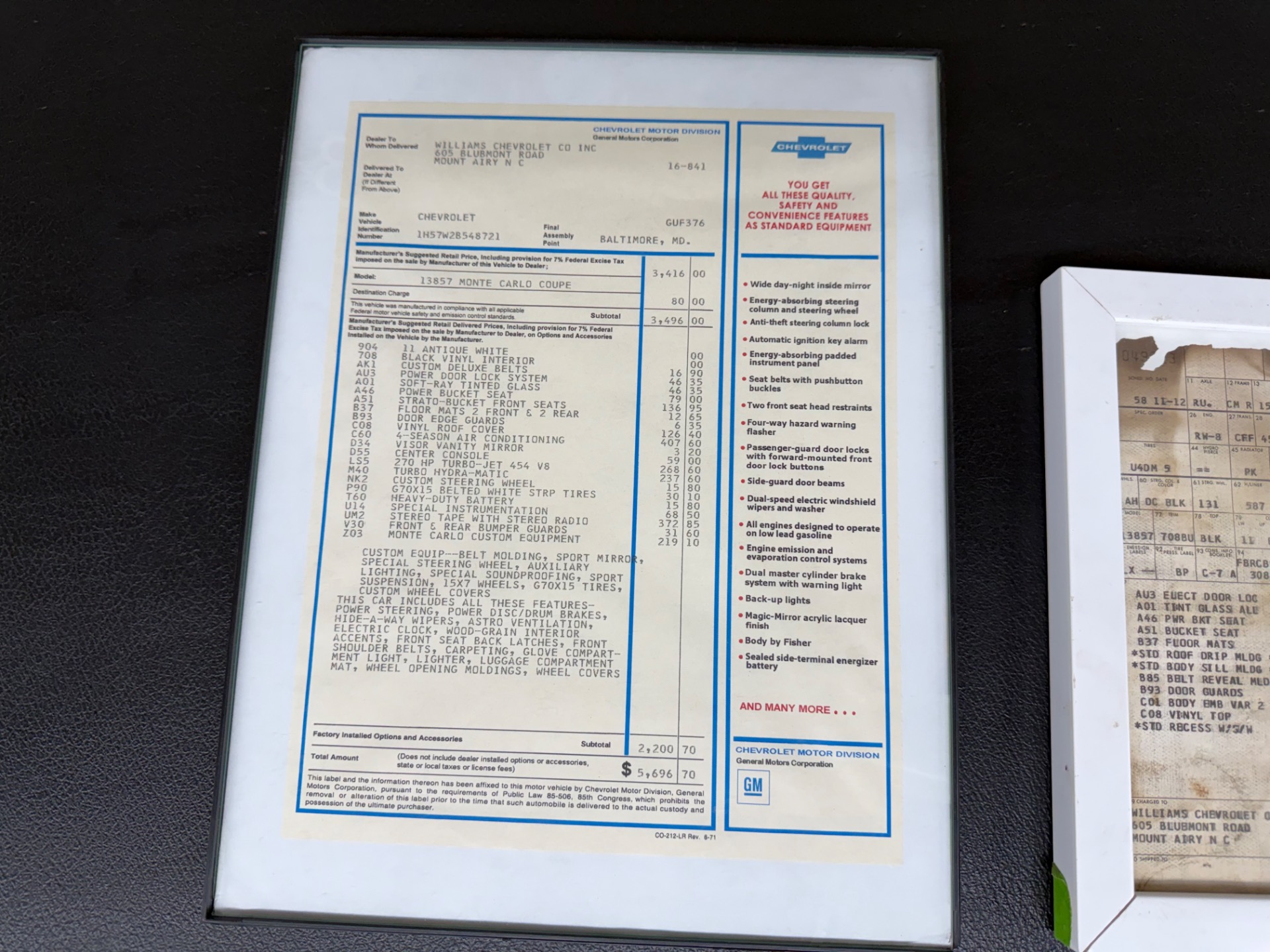 Used 1972 CHEVROLET MONTE CARLO NUMBERS MATCHING BIG BLOCK-SEE VIDEO | Mundelein, IL