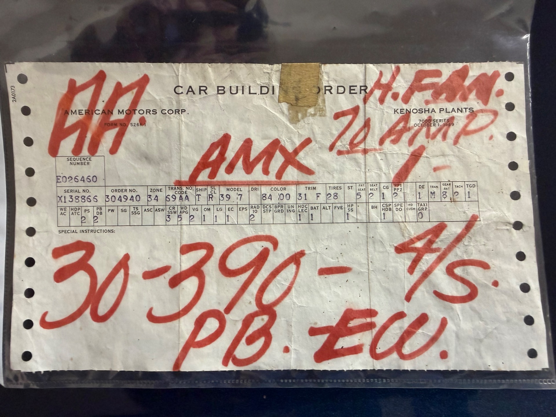 Used 1970 AMC AMX NUMBERS MATCHING-2 OWNER CAR-FACTORY 390/4SPD-SEE VIDEO | Mundelein, IL