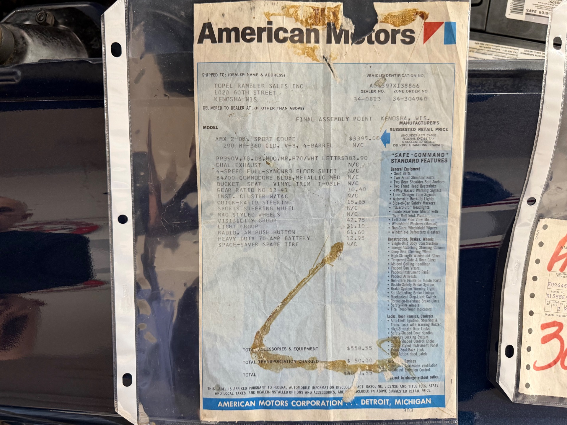 Used 1970 AMC AMX NUMBERS MATCHING-2 OWNER CAR-FACTORY 390/4SPD-SEE VIDEO | Mundelein, IL