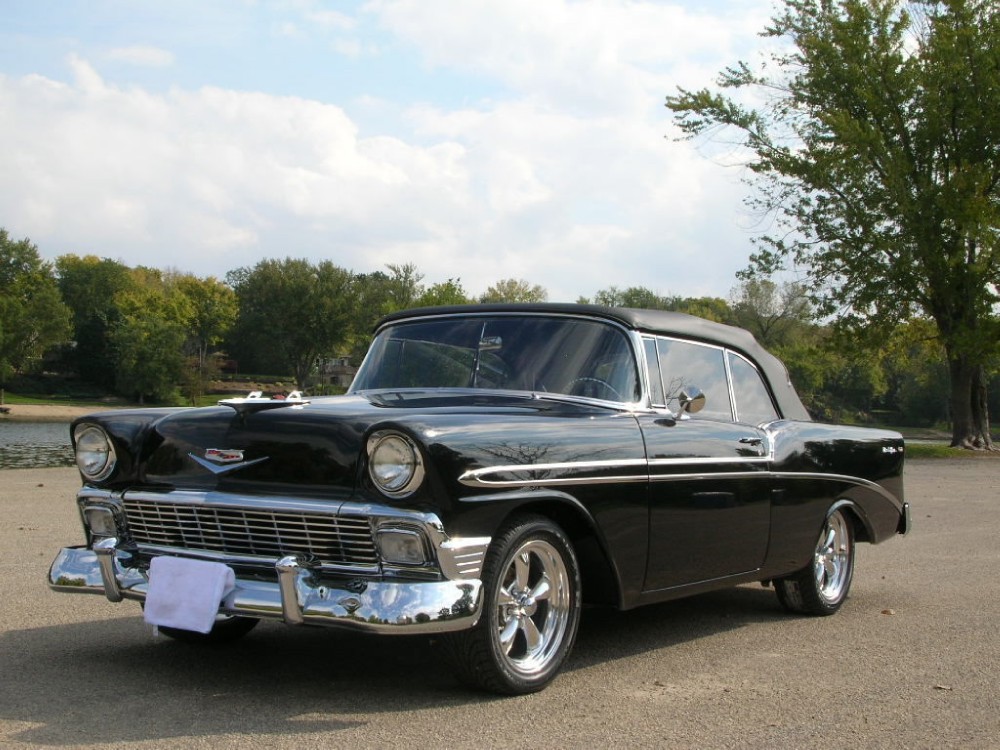 Used 1956 Chevrolet Bel Air Convertible FRAME OFF PRO RESTORED BLACK ON BLACK | Mundelein, IL