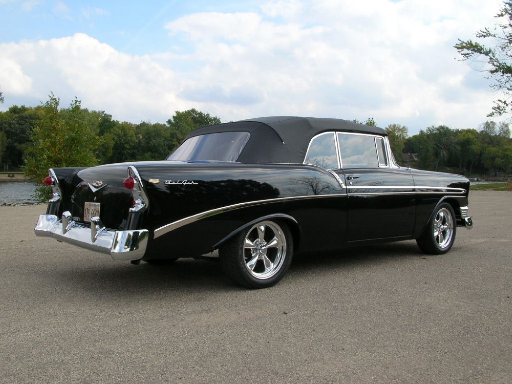 Used 1956 Chevrolet Bel Air Convertible FRAME OFF PRO RESTORED BLACK ON BLACK | Mundelein, IL