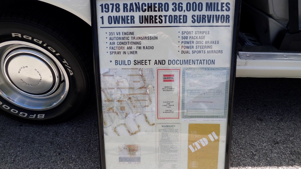 Used 1978 Ford Ranchero 38K MILES-UNRESTORED SURVIVOR-ONE OWNER-SEE VIDEO | Mundelein, IL