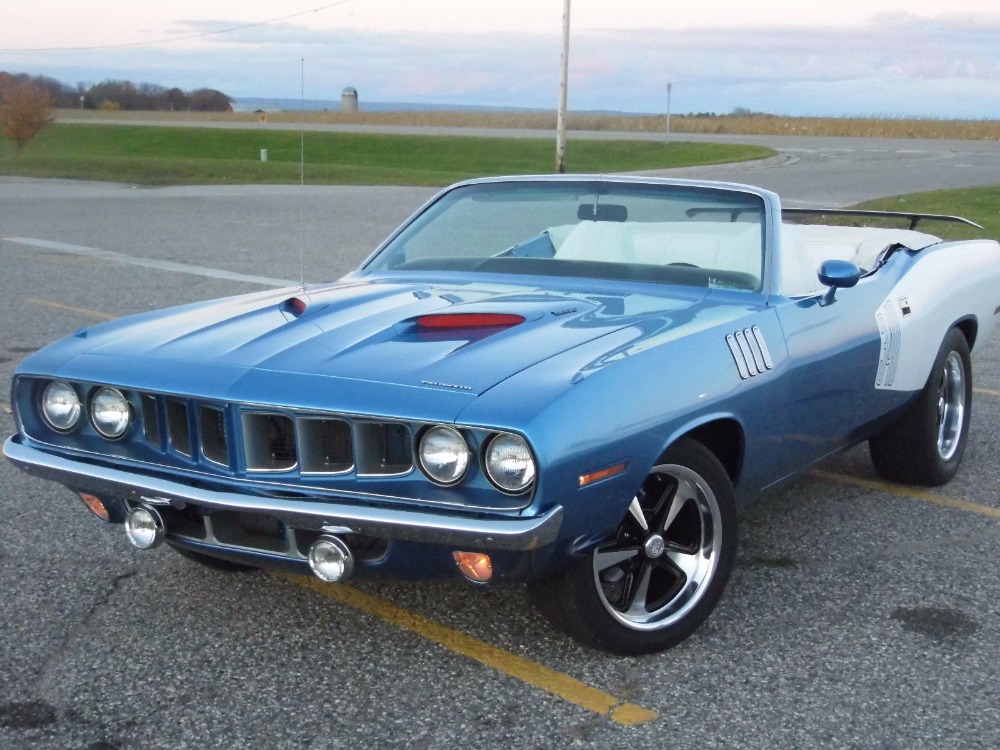 Used 1971 Plymouth Barracuda/Cuda CONVERTIBLE 416CI BRIGHT BLUE