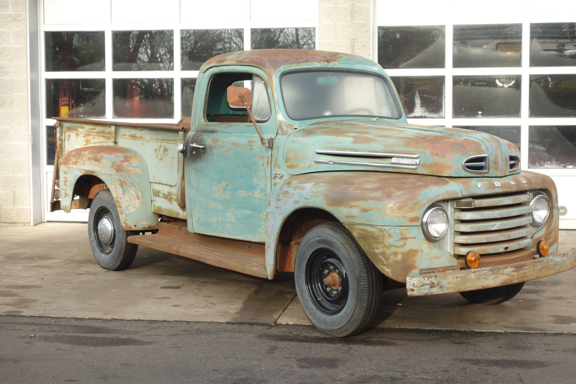 used-1949-ford-f2-pickup-original-patina-paint-4-speed-v8-video-for