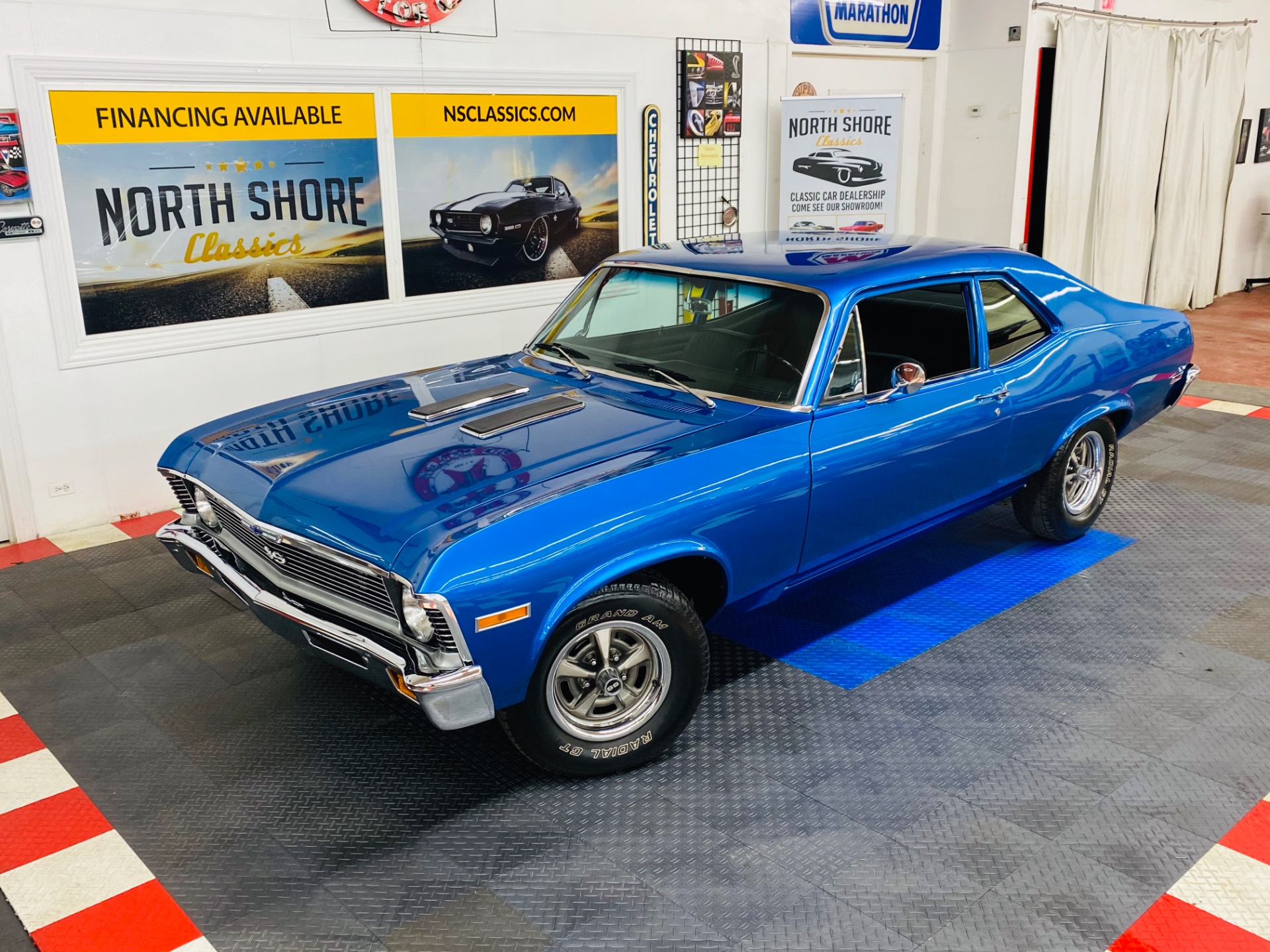 Used 1972 Chevrolet Nova -NEW PAINT - 4 SPEED - BRAND NEW A/C SYSTEM - SEE  VIDEO - For Sale (Sold) | North Shore Classics Stock #72007BCC, image size:1920x1440